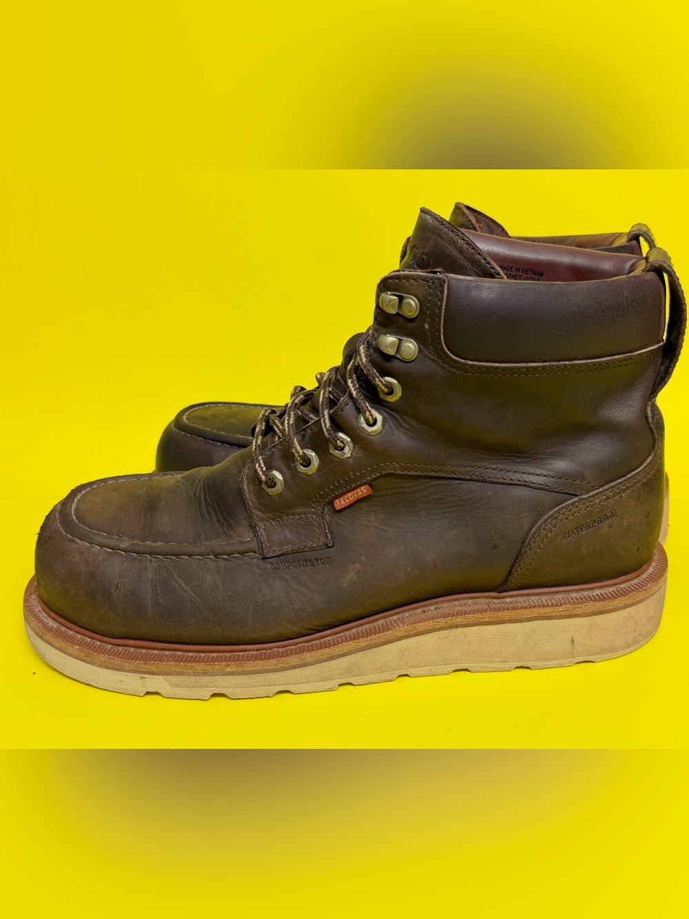 Tecovas Men's LongHaul Waterproof Moc Composite Toe Work Boots Espresso 11.5 D
